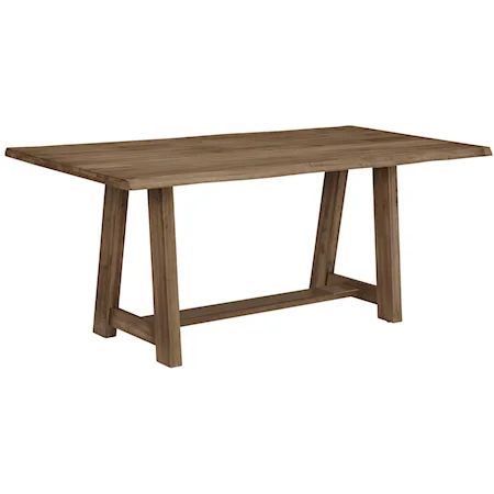 Rustic Solid Wood 72" Dining Table with Crafted Live Edge